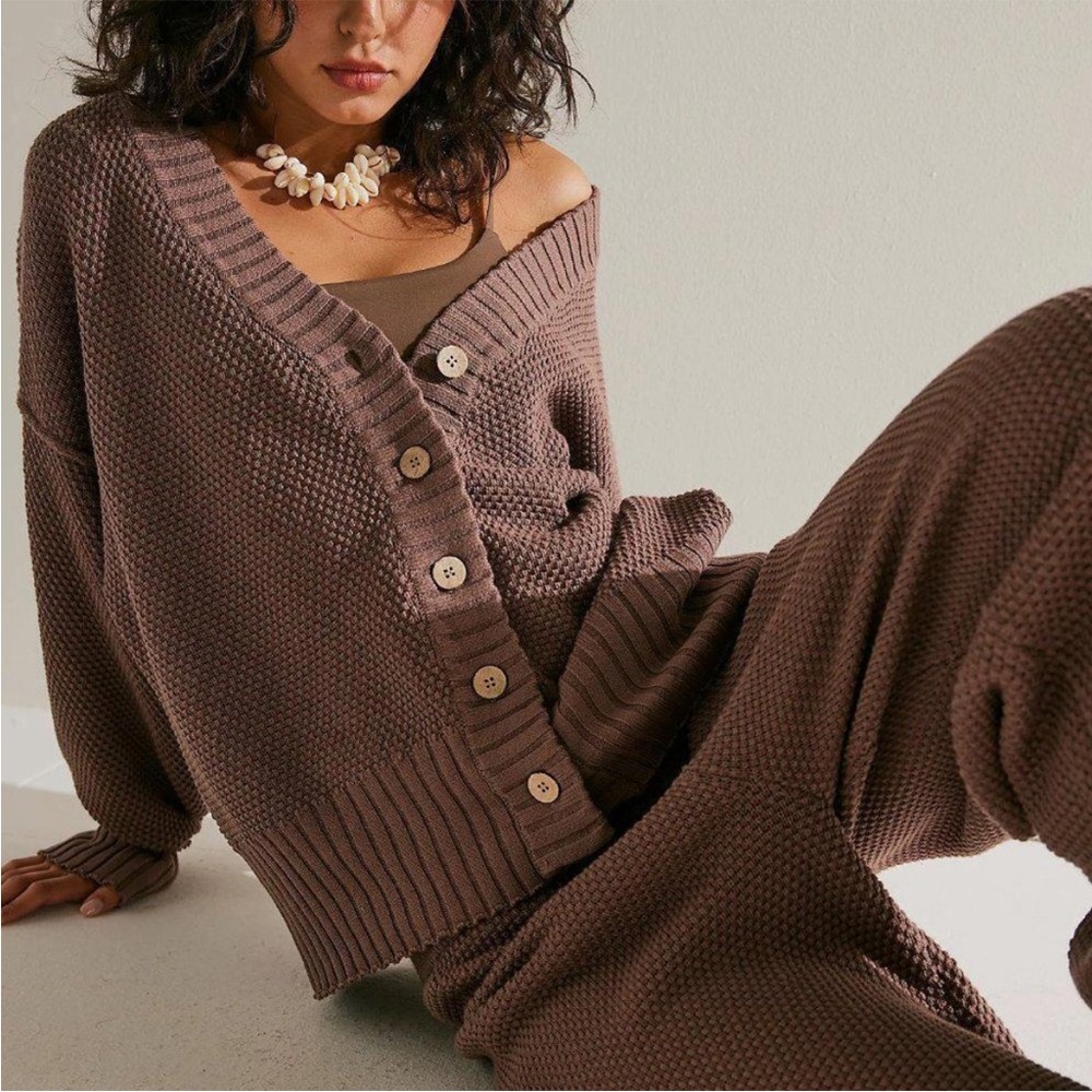 Free‎ People FP Beach Halee Sweater Set Gulf Cocoa - Picture 3 of 16